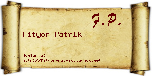 Fityor Patrik névjegykártya